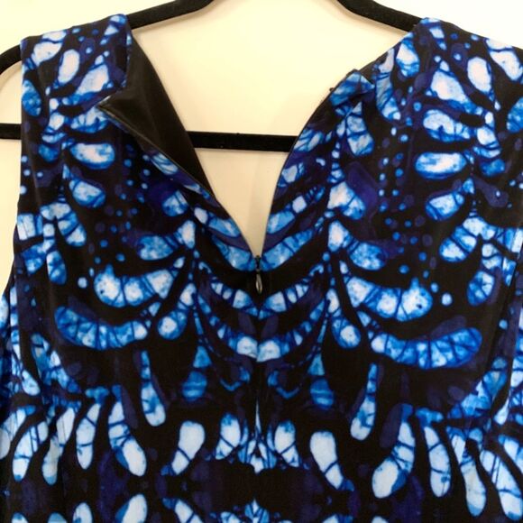 Anne Klein blue/white leaves pattern midi dress, brand new, 14 - Picture 8 of 9